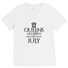 QUEENS ARE BORN IN JULY V-Neck Tee