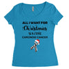 all i want for christmas is a cure carcinoid cancer Women's Triblend Scoop T-shirt