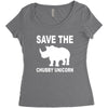 chubby unicorn Women's Triblend Scoop T-shirt