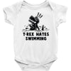 trex hates swimming Baby Onesie