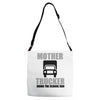 mother trucker doing the school run Adjustable Strap Totes