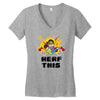 gamer gremlin stole pog Women's V-Neck T-Shirt