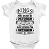Real Kings Are Born On October 1 Baby Onesie