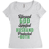blessed god by spoiled by my husband protected by both Women's Triblend Scoop T-shirt