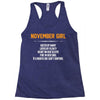 November Girl Hated By Many Racerback Tank