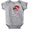breast cancer girl power Baby Bodysuit