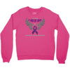 my hero is now my angel pancreatic cancer awareness Crewneck Sweatshirt