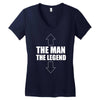 the man the legend funny Women's V-Neck T-Shirt