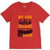 My Son Is Super Awesome His Daddy V-Neck Tee