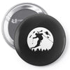 skiier moon moonlight silhouett Pin-back button