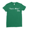 that's what she said quote white logo Ladies Fitted T-Shirt