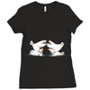 chicken fight Ladies Fitted T-Shirt