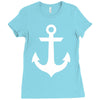 anchor black sailor vintage style navy nautical Ladies Fitted T-Shirt