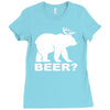 new bear deer beer funny Ladies Fitted T-Shirt