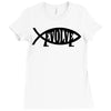 evolve t shirt small funny evolution science atheist darwin atheism fi Ladies Fitted T-Shirt