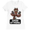 groot grow strong galaxy gym fitness mashup Ladies Fitted T-Shirt