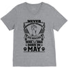Never Underestimate Dog Rescuer Who Was Born May V-Neck Tee