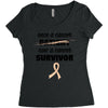 Once a Cancer Patient Now a Cancer Survivor Women's Triblend Scoop T-shirt