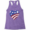 disstressed america flag heart Racerback Tank