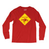 motorcycle caution sign Long Sleeve Shirts