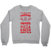 horror movies, pizza and beer Crewneck Sweatshirt