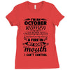 I Am An October Women Ladies Fitted T-Shirt