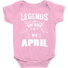 Legends Are Born In April Baby Onesie