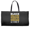 melanin african american woman Weekender Totes