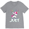 july born unicorns V-Neck Tee