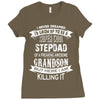 Super Cool Stepdad Of A Freaking Awesome Grandson Ladies Fitted T-Shirt