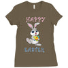 Bunny Happy Easter Ladies Fitted T-Shirt