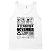 Born In November Tank Top