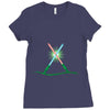 christmas lightsabers Ladies Fitted T-Shirt