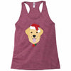 golden retriever dog with red santa's hat Racerback Tank