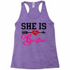 she is my bestie Racerback Tank
