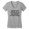 sarcasm and attitude Women's V-Neck T-Shirt
