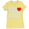 love peace and bacon grease Ladies Fitted T-Shirt