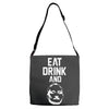 eat drink and b Adjustable Strap Totes