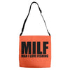 milf man i love fishing t shirt funny outdoors clever humor tee fisher Adjustable Strap Totes