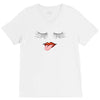 Eyelash And Lips V-Neck Tee