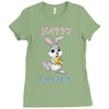 Bunny Happy Easter Ladies Fitted T-Shirt