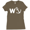 w anchor funny pub joke Ladies Fitted T-Shirt