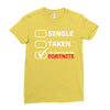 too busy playing fortnite White Logo Ladies Fitted T-Shirt