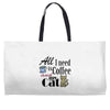 coffee cat Weekender Totes