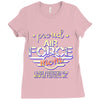 military, women's proud air force mom of her military son u Ladies Fitted T-Shirt