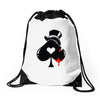poker hat ace of spades Drawstring Bags