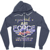 military, women's proud air force mom of her military son u Zipper Hoodie