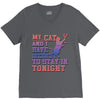 my cat and i stay in tonight V-Neck Tee