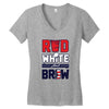 red white and brew Women's V-Neck T-Shirt