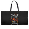 my favorite season is the fall of the patriarchy Weekender Totes